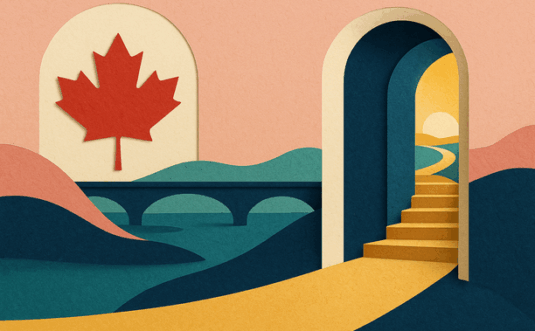 Colorful cutout of iPhone with dollar sign and iPhone 16 on screen